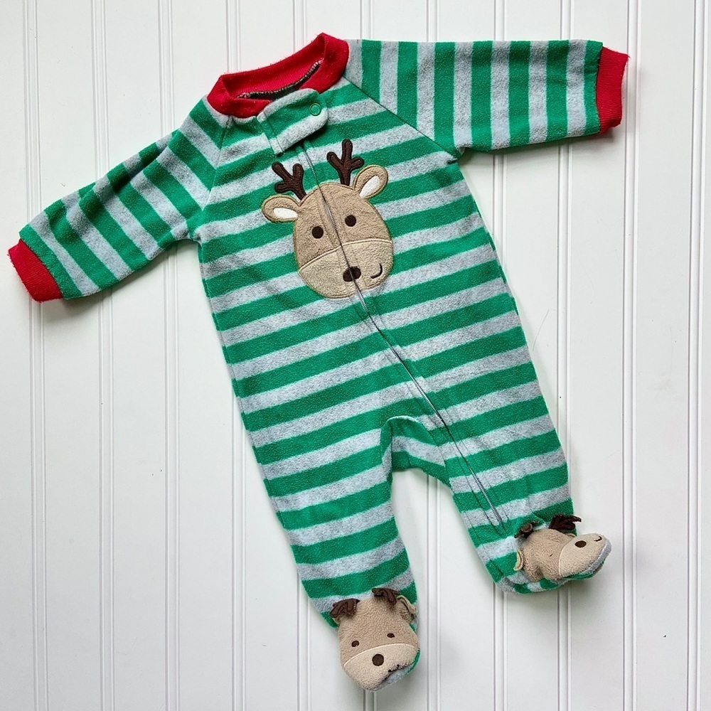 •Carter’s• reindeer fleece footed onesie